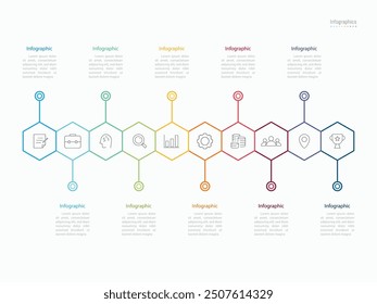 Infografía 10 Elementos de diseño de opciones para los datos de su negocio. Ilustración vectorial.