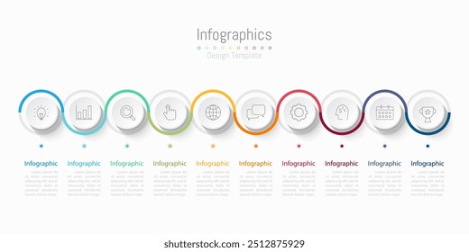 Infográfico 10 opções elementos de design para seus dados de negócios. Ilustração de vetor.