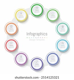 Infographic 10 Optionen Design-Elemente für Ihre Geschäftsdaten. Vektorgrafik.