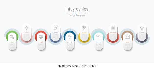 Infographic 10 options design elements for your business data. Vector Illustration.