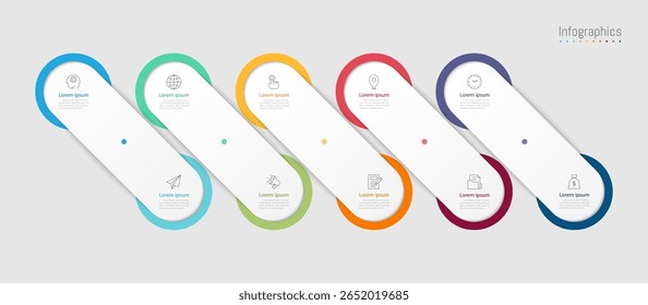 Infographic 10 options design elements for your business data. Vector Illustration.