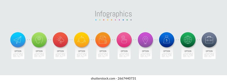 Infográfico 10 opções elementos de design para seus dados de negócios. Ilustração de vetor.