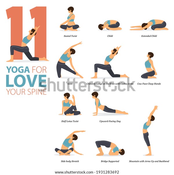 Infographic 11 Yoga Poses Workout Concept Stock Vector (Royalty Free ...