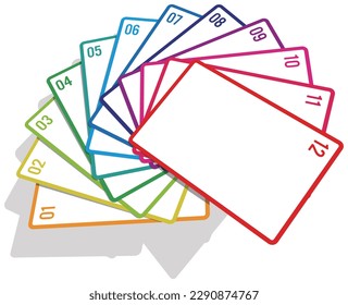 Infographic of 12 cards representing a year or time Vector illustration