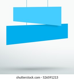 Infographic 2 Blue Title Boxes Hanging 3d Vector