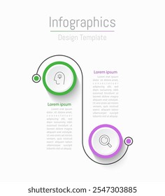 Infographic 2 options design elements for your business data. Vector Illustration.