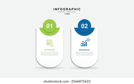 Infographic 2 options design elements for your business data. Vector Illustration.