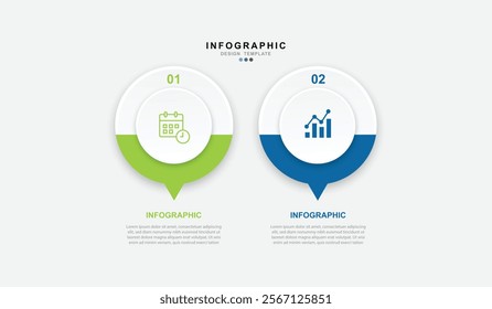 Infographic 2 options design elements for your business data. Vector Illustration.