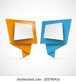 Infographic with 2 speech bubbles on the white background. Eps 10 vector file.