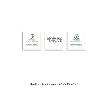 Infographic 2 step elements isolated on white background. Modern flat infographic step elements for web site, brochure, label, poster, placard, and banner.