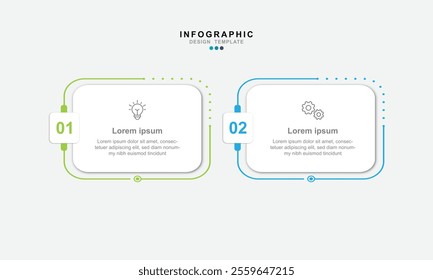 Infographic 2 Step timeline journey, calendar Flat simple infographics design template.