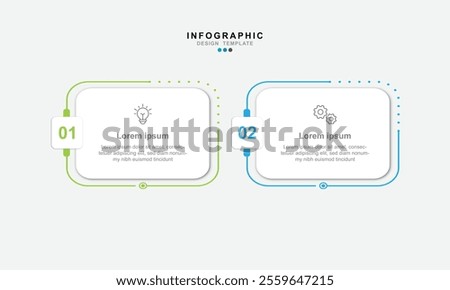 Infographic 2 Step timeline journey, calendar Flat simple infographics design template.