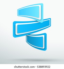 Infographic 3 Abstract Blue Title Banners 3d Vector