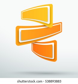 Infographic 3 Abstract Orange Title Banners 3d Vector