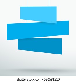Infographic 3 Blue Title Boxes Hanging 3d Vector