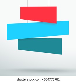 Infographic 3 Colourful Title Boxes Hanging 3d Vector