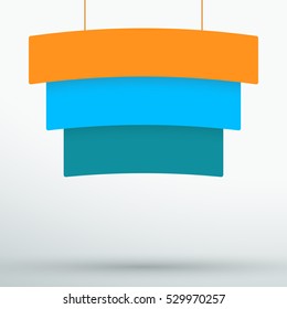 Infographic 3 Colourful Title Ribbons Hanging Vector