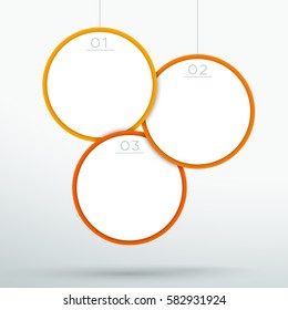 Infographic 3 Hanging 3d Circle Frames Vector B