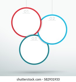 Infographic 3 Hanging 3d Circle Frames Vector A