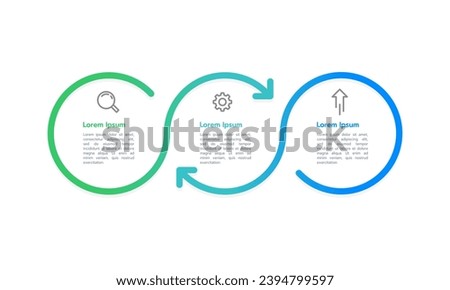 Infographic 3 Main processes in Business administration. Vector illustration.