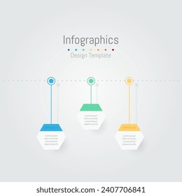 Infographic 3 options design elements for your business data. Vector Illustration.