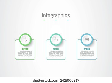 Infographic 3 options design elements for your business data. Vector Illustration.