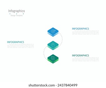 Infographic 3 options design elements for your business data. Vector Illustration.