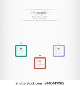 Infographic 3 options design elements for your business data. Vector Illustration.