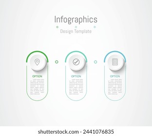 Infographic 3 options design elements for your business data. Vector Illustration.