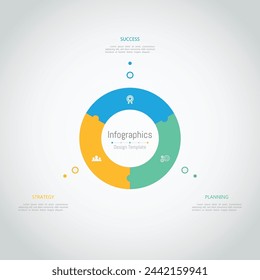 Infographic 3 options design elements for your business data. Vector Illustration.
