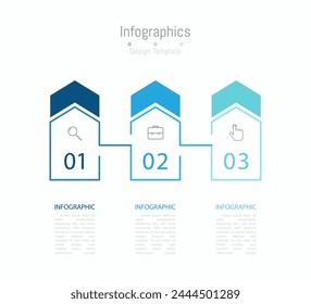 Infographic 3 options design elements for your business data. Vector Illustration.