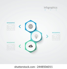 Infographic 3 options design elements for your business data. Vector Illustration.