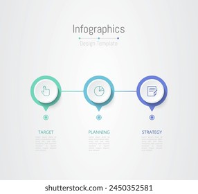 Infographic 3 options design elements for your business data. Vector Illustration.