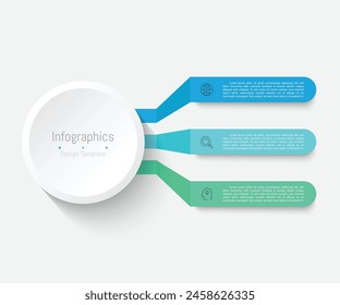 Infografik 3 Optionen Design-Elemente für Ihre Geschäftsdaten. Vektorillustration.