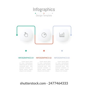 Infografik 3 Optionen Design-Elemente für Ihre Geschäftsdaten. Vektorillustration.