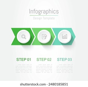 Infographic 3 options design elements for your business data. Vector Illustration.