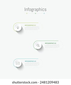 Infografik 3 Optionen Design-Elemente für Ihre Geschäftsdaten. Vektorillustration.