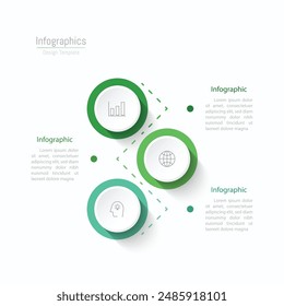 Infographic 3 options design elements for your business data. Vector Illustration.