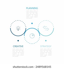 Infographic 3 options design elements for your business data. Vector Illustration.