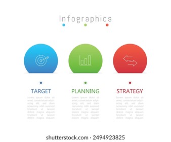 Infographic 3 options design elements for your business data. Vector Illustration.