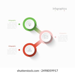Infographic 3 options design elements for your business data. Vector Illustration.