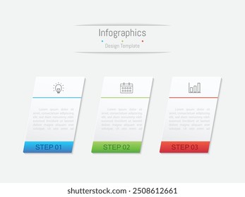 Infográfico 3 opções elementos de design para seus dados de negócios. Ilustração de vetor.