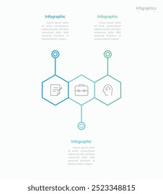 Infográfico 3 opções elementos de design para seus dados de negócios. Ilustração de vetor.