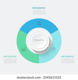 Infographic 3 options design elements for your business data. Vector Illustration.