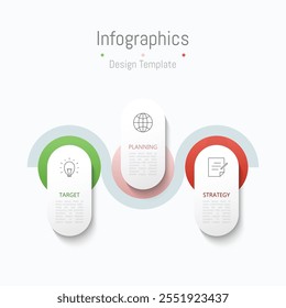 Infográfico 3 opções elementos de design para seus dados de negócios. Ilustração de vetor.