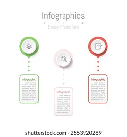 Infographic 3 options design elements for your business data. Vector Illustration.