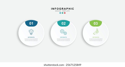 Infographic 3 options design elements for your business data. Vector Illustration.