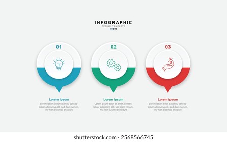 Infographic 3 options design elements for your business data. Vector Illustration.