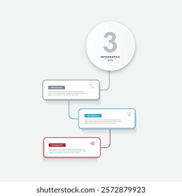 Infographic 3 options design elements for your business data. Vector Illustration