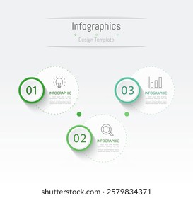 Infographic 3 options design elements for your business data. Vector Illustration.